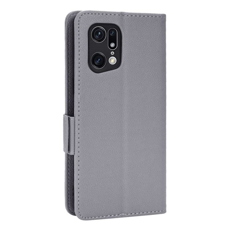 Capa Flip Para Oppo Find X5 Pro Estilo Tradicional De Couro Lichia