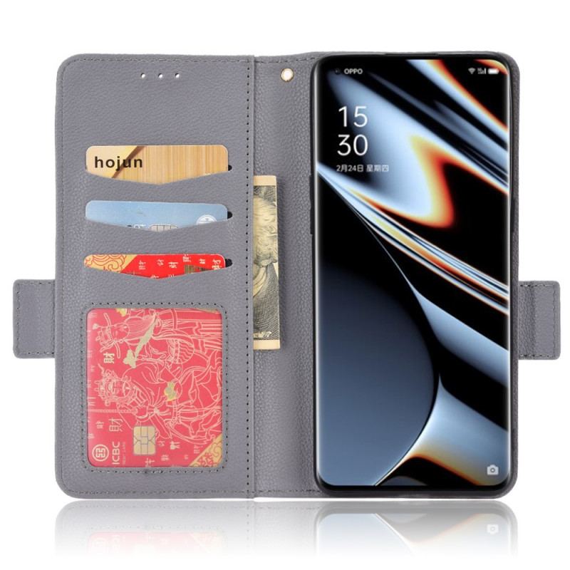 Capa Flip Para Oppo Find X5 Pro Estilo Tradicional De Couro Lichia