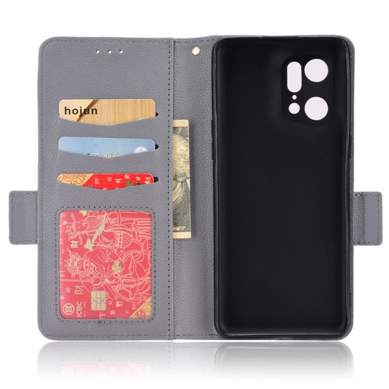 Capa Flip Para Oppo Find X5 Pro Estilo Tradicional De Couro Lichia