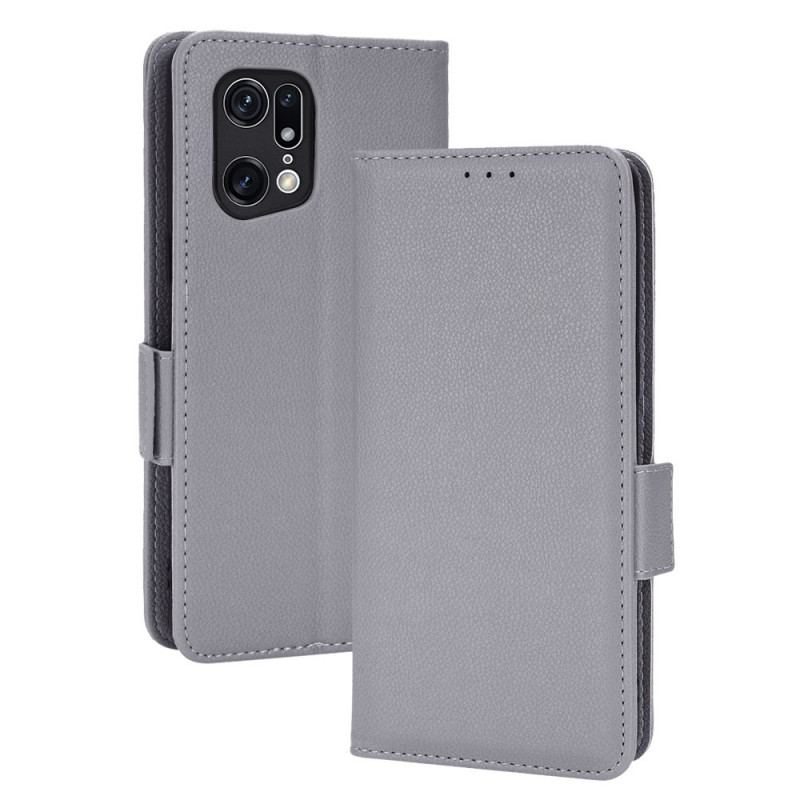 Capa Flip Para Oppo Find X5 Pro Estilo Tradicional De Couro Lichia