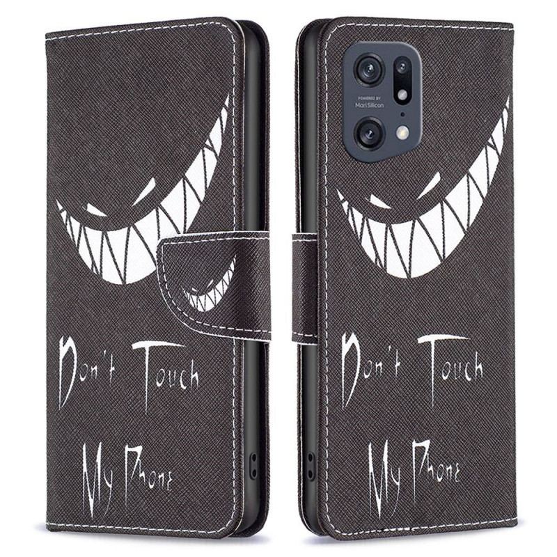 Capa Flip Para Oppo Find X5 Pro Telefone Do Diabo