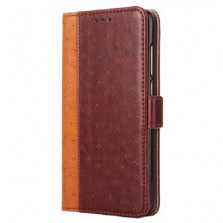 Capa Flip Para Oppo Find X5 Pro Textura De Pele De Avestruz Bicolor