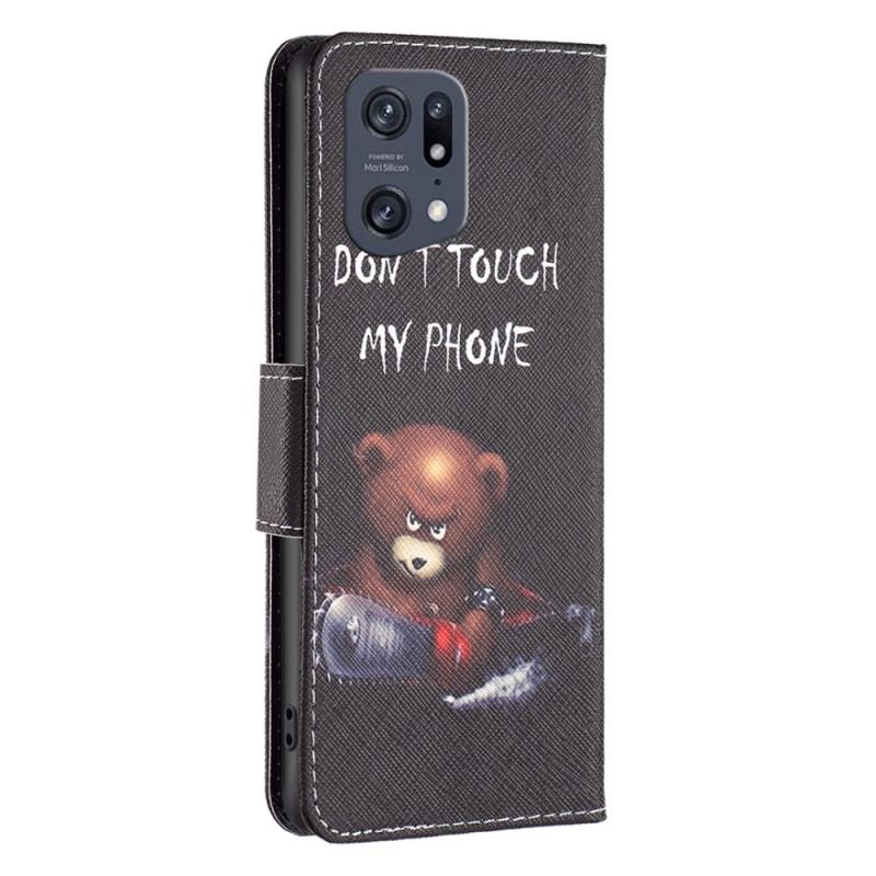 Capa Flip Para Oppo Find X5 Pro Urso Perigoso