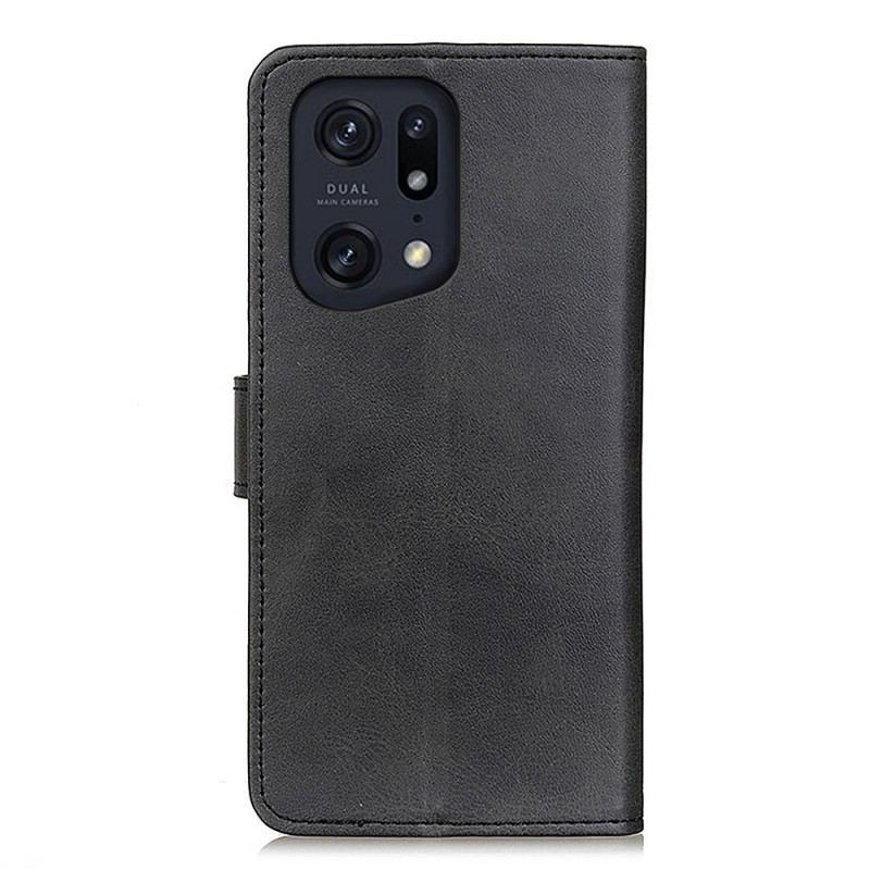 Capa Folio Para Oppo Find X5 Pro Couro Sintético Fosco