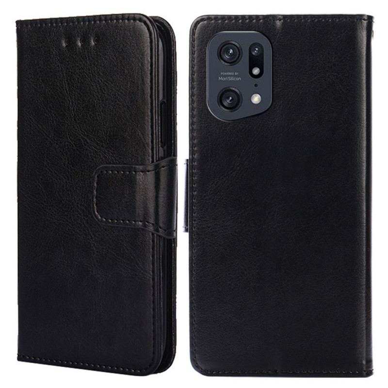 Capa Folio Para Oppo Find X5 Pro Estilo Retrô De Couro