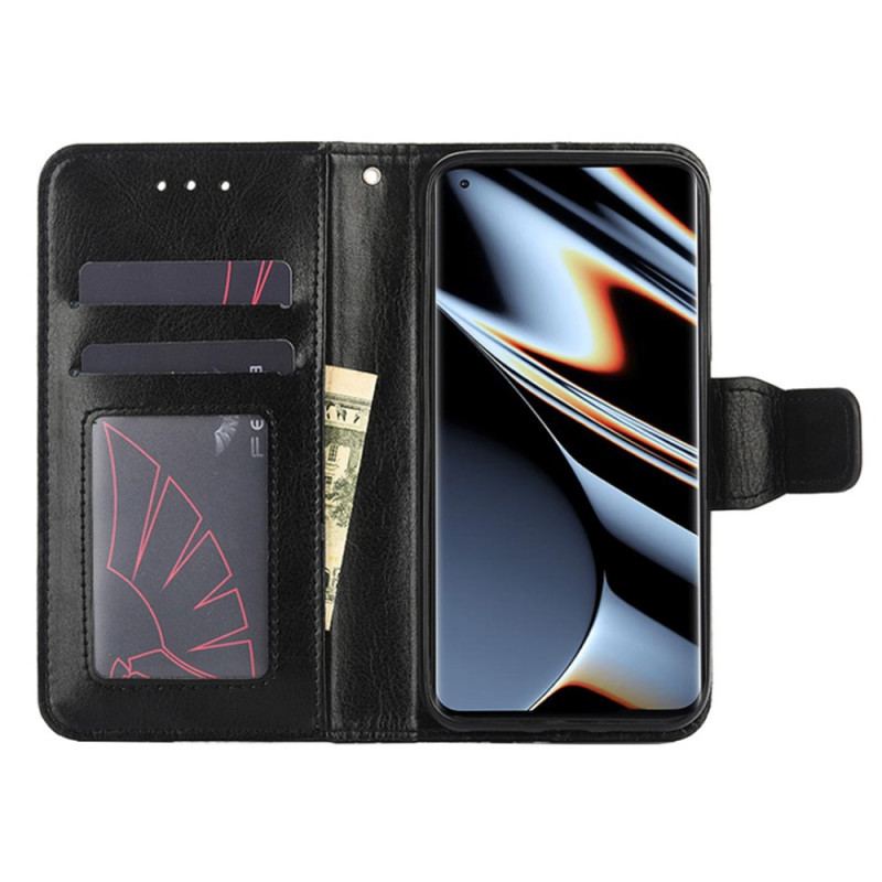 Capa Folio Para Oppo Find X5 Pro Estilo Retrô De Couro