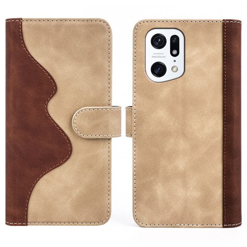 Capa Folio Para Oppo Find X5 Pro Padrão Gráfico