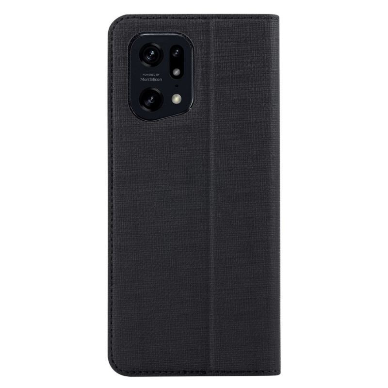 Capa Folio Para Oppo Find X5 Pro Vili Textura De Tecido