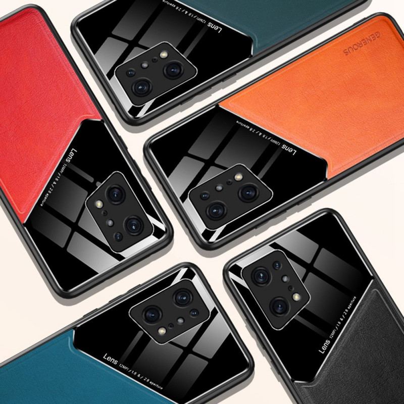 Capa Para Oppo Find X5 Pro Couro Falso Premium