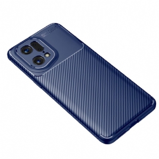 Capa Para Oppo Find X5 Pro Fibra De Carbono Escovada