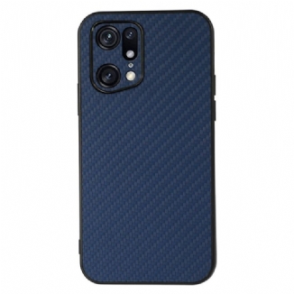 Capa Para Oppo Find X5 Pro Textura De Fibra De Carbono Efeito Couro