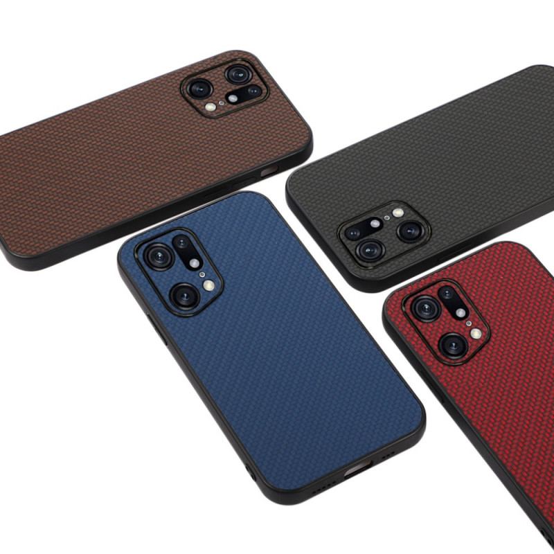 Capa Para Oppo Find X5 Pro Textura De Fibra De Carbono Efeito Couro