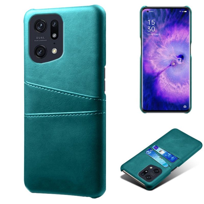 Capa Para Oppo Find X5 Pro Titular De Cartão De Efeito De Couro