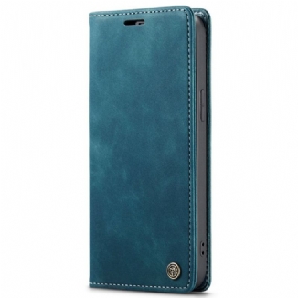 Capa De Celular Para iPhone 15 Flip Caseme De Couro Sintético Vintage