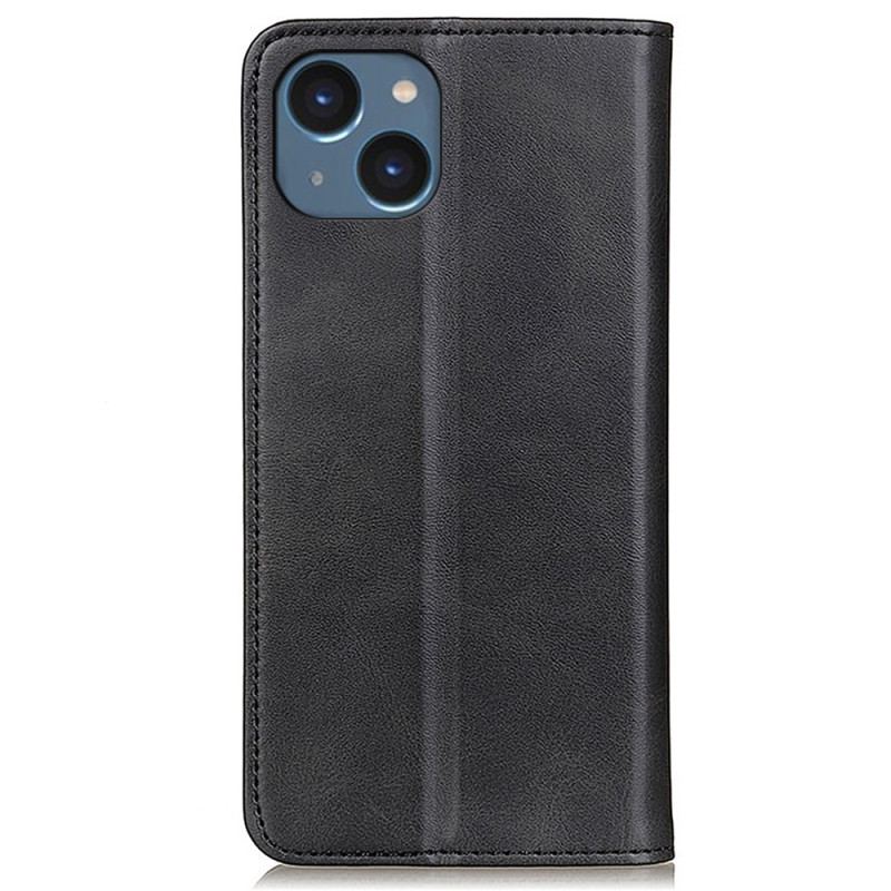 Capa De Celular Para iPhone 15 Flip Couro Dividido