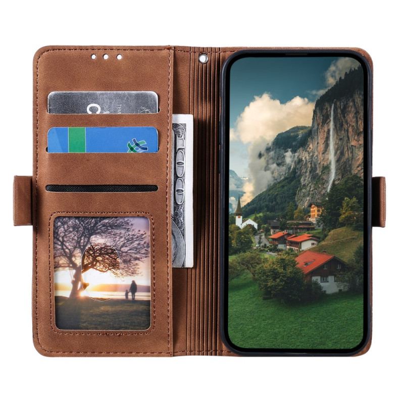 Capa De Couro Para iPhone 15 Estilo Vintage