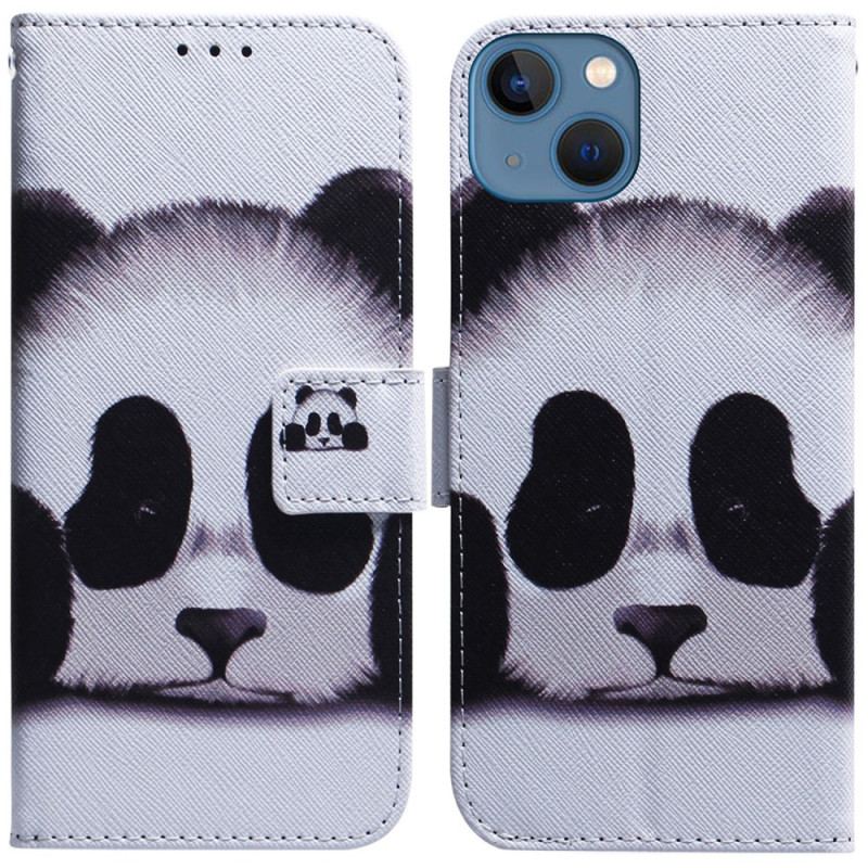 Capa De Couro Para iPhone 15 Panda