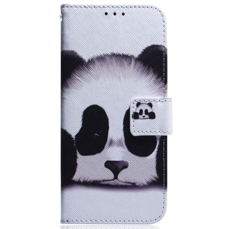 Capa De Couro Para iPhone 15 Panda