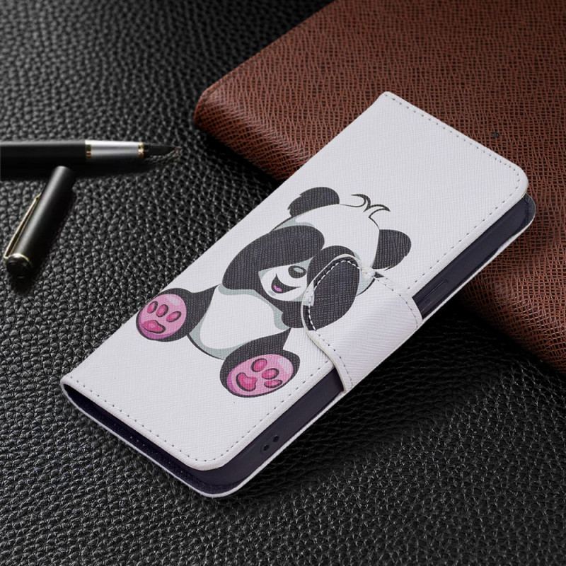 Capa Em Pele Para iPhone 15 Panda