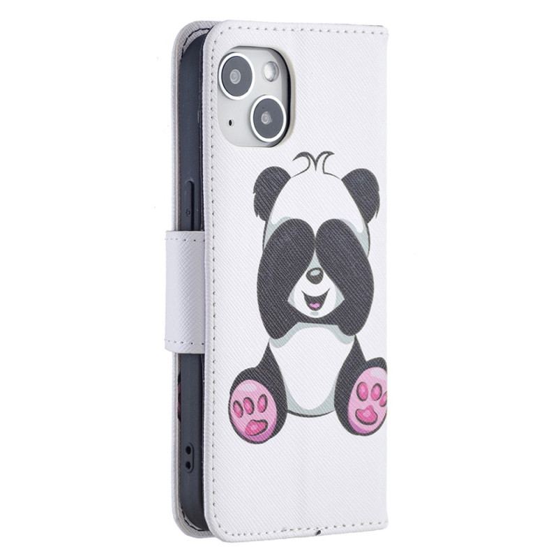 Capa Em Pele Para iPhone 15 Panda