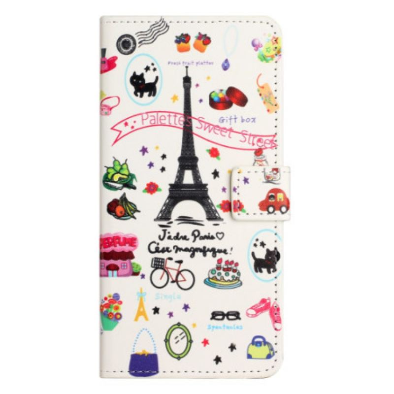 Capa Flip Para iPhone 15 Doce Paris