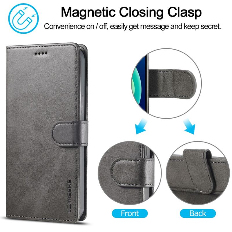 Capa Flip Para iPhone 15 Imitação De Couro Lc.imeeke