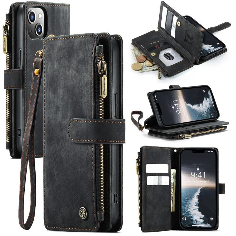 Capa Flip Para iPhone 15 Porta-moedas Caseme