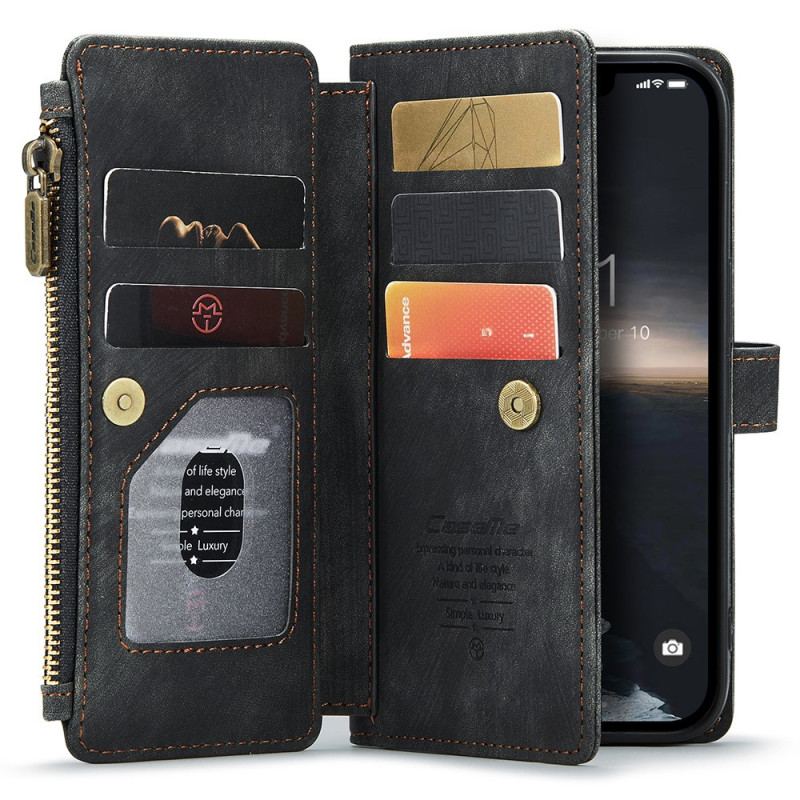 Capa Flip Para iPhone 15 Porta-moedas Caseme