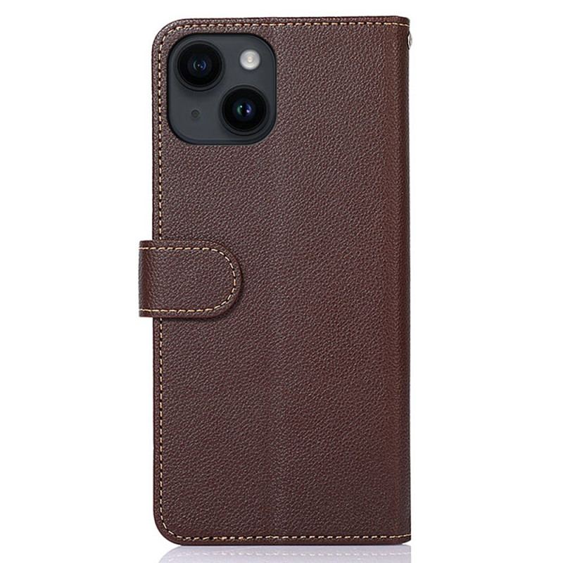 Capa Flip Para iPhone 15 Rfid Khazneh