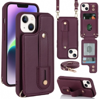 Capa Para iPhone 15 Alça Porta Cartão E Alça De Ombro