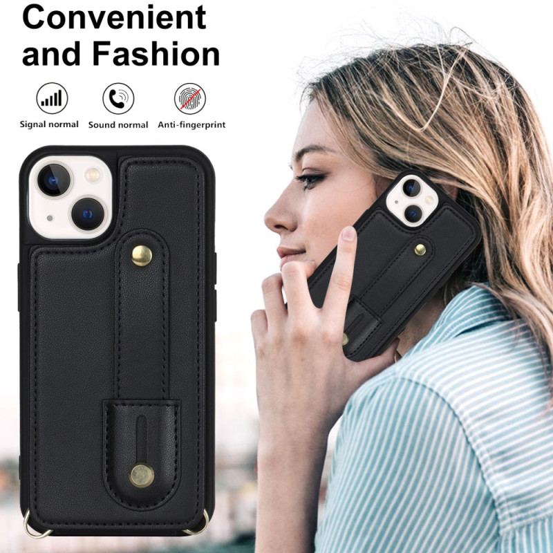 Capa Para iPhone 15 Alça Porta Cartão E Alça De Ombro