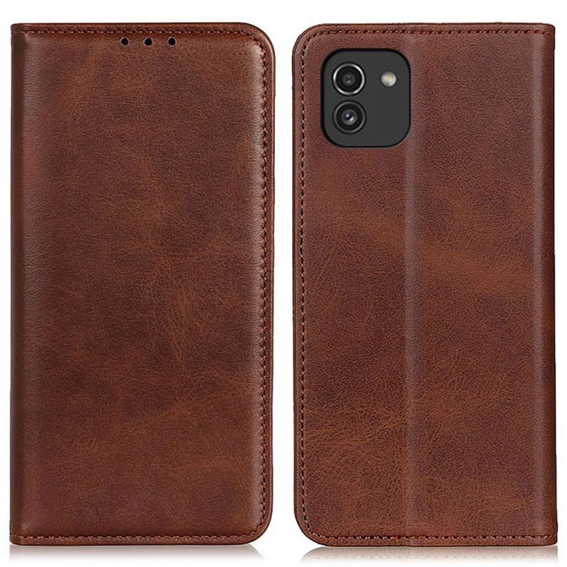 Capa De Celular Para Samsung Galaxy A03 Flip Couro Rachado Elegância