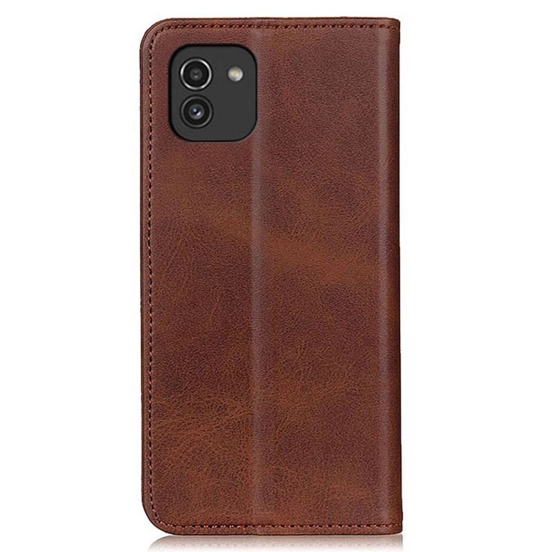 Capa De Celular Para Samsung Galaxy A03 Flip Couro Rachado Elegância