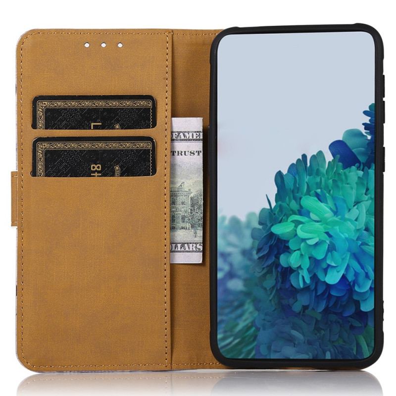 Capa De Couro Para Samsung Galaxy A03 Casal De Corujas Na Árvore