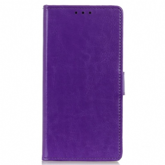 Capa De Couro Para Samsung Galaxy A03 Efeito Couro Brilhante Simples