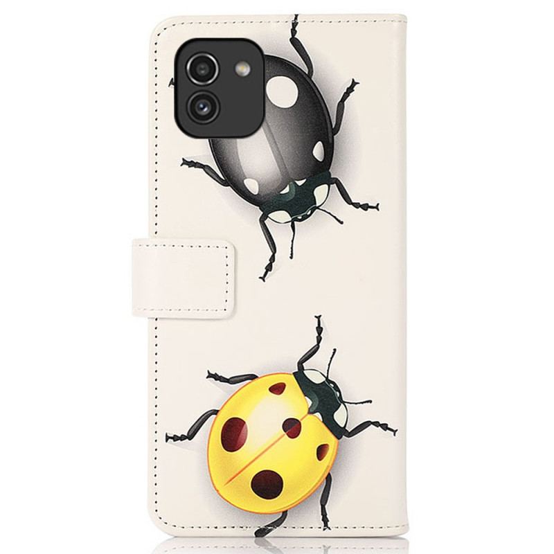 Capa De Couro Para Samsung Galaxy A03 Joaninha