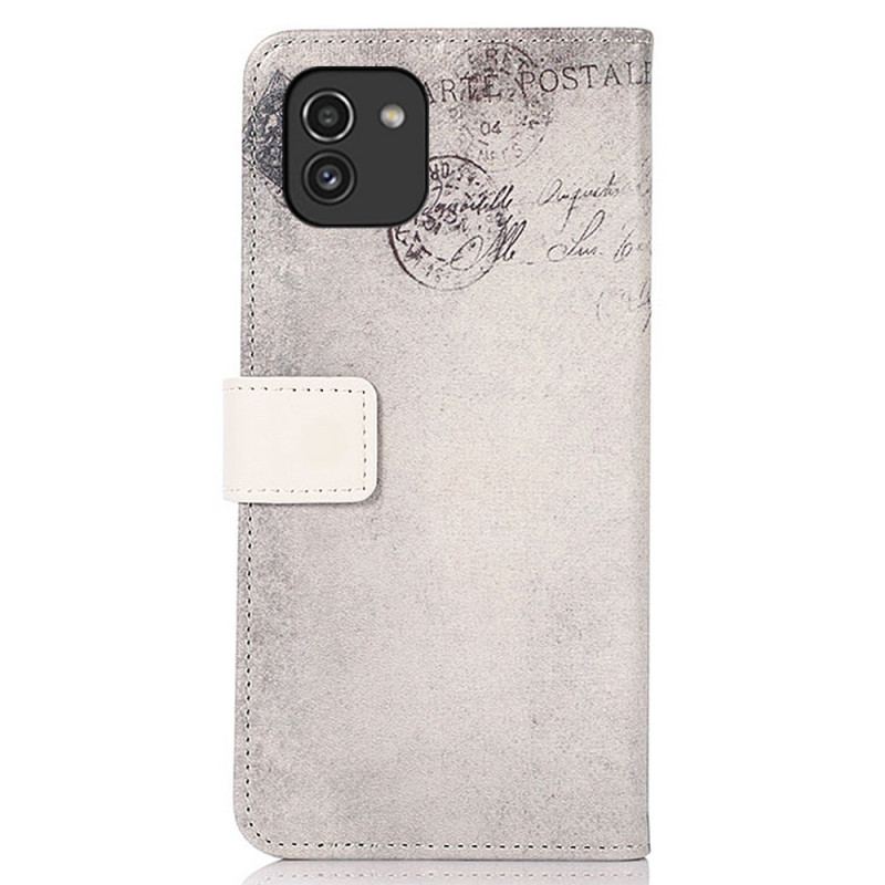 Capa Flip Para Samsung Galaxy A03 Gato Viajante