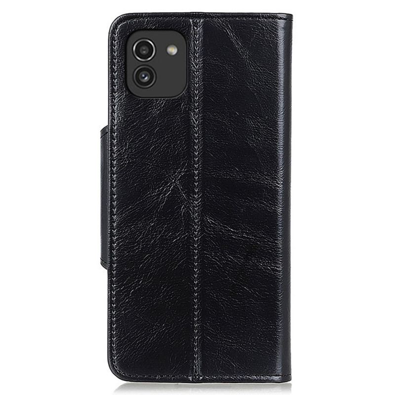 Capa Folio Para Samsung Galaxy A03 Botão De Couro Sintético Brilhante