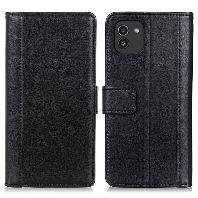 Capa Folio Para Samsung Galaxy A03 Estilo Couro Elegância