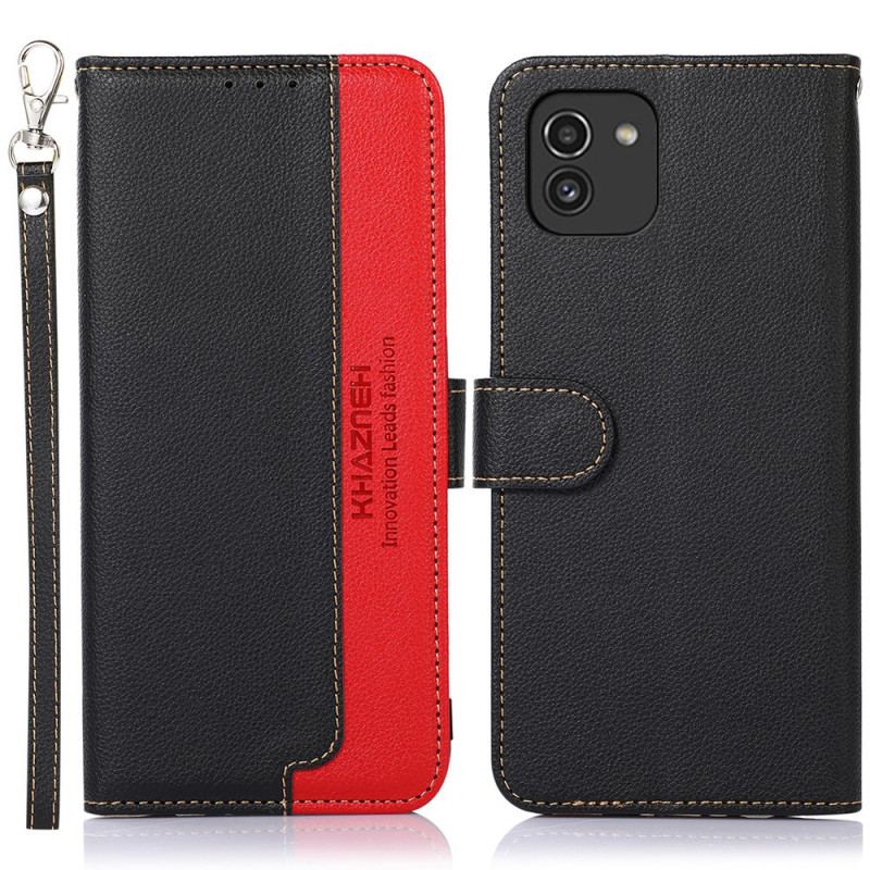 Capa Folio Para Samsung Galaxy A03 Estilo Lichia Rfid Khazneh