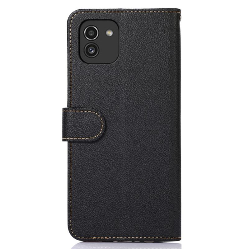 Capa Folio Para Samsung Galaxy A03 Estilo Lichia Rfid Khazneh