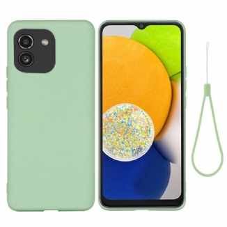 Capa Para Samsung Galaxy A03 Silicone Líquido Com Cordão