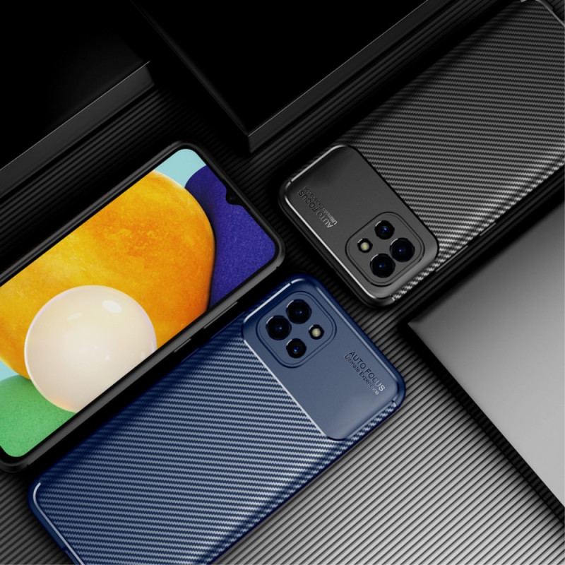 Capa Para Samsung Galaxy A03 Textura Flexível De Fibra De Carbono