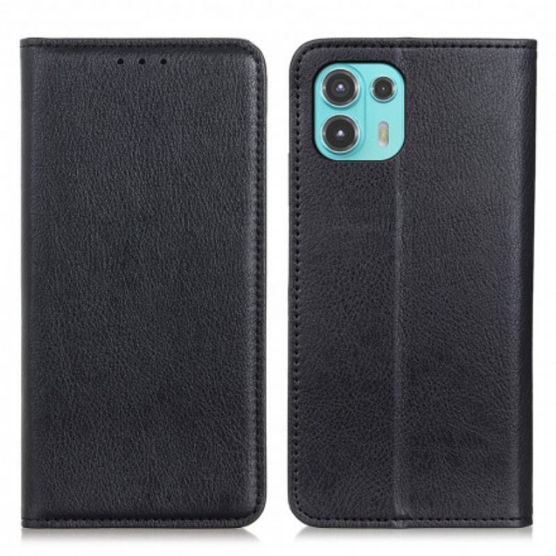 Capa De Celular Para Motorola Edge 20 Lite Flip Couro Litchi Elegance Dividido