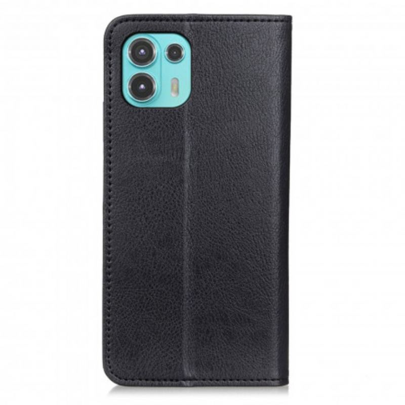 Capa De Celular Para Motorola Edge 20 Lite Flip Couro Litchi Elegance Dividido