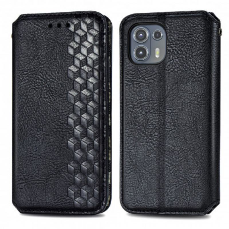 Capa De Celular Para Motorola Edge 20 Lite Flip Textura Diamante Couro Falso