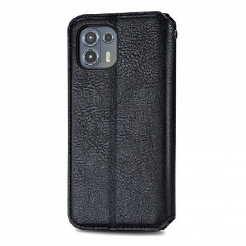 Capa De Celular Para Motorola Edge 20 Lite Flip Textura Diamante Couro Falso