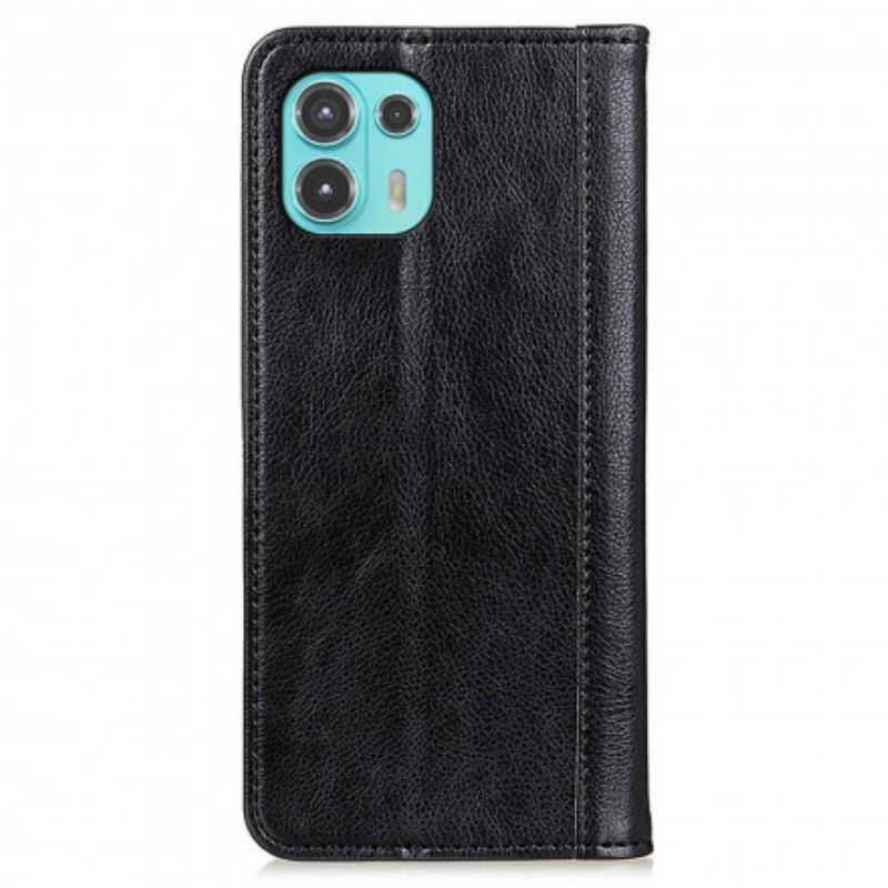 Capa De Celular Para Motorola Edge 20 Lite Flip Versão Couro Rachado Lichia