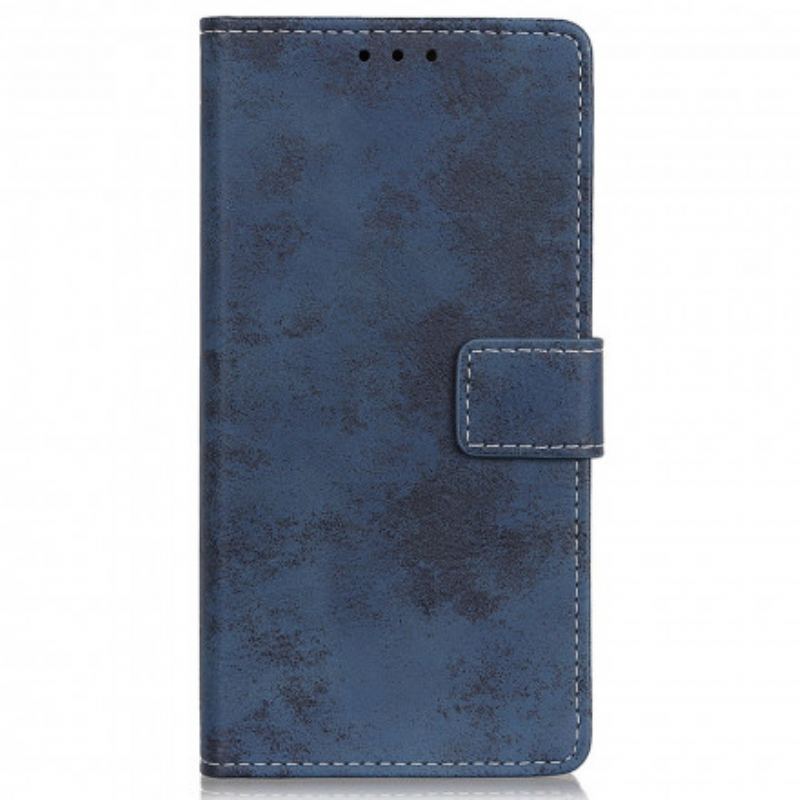 Capa De Couro Para Motorola Edge 20 Lite Couro Falso Vintage