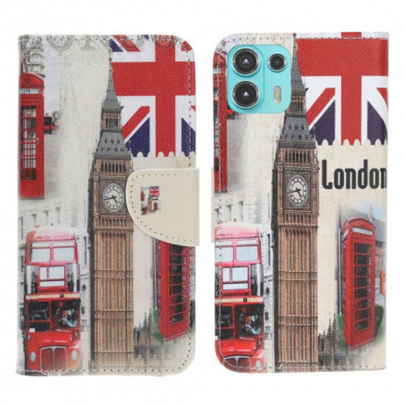 Capa De Couro Para Motorola Edge 20 Lite Vida Em Londres